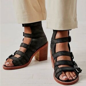 Free People sz 39 strappy heeled FP Collection - Buckle Up Baby Block Heels